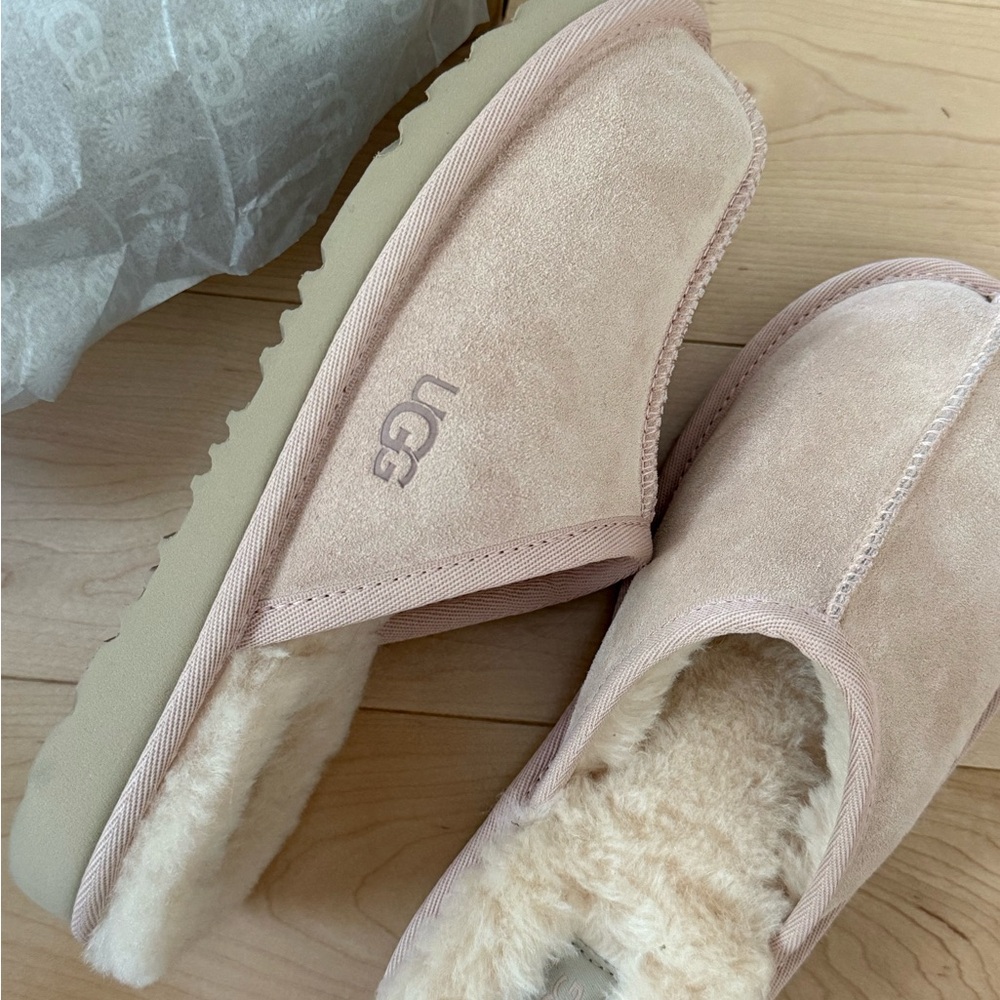 UGG Pink Suede Slippers